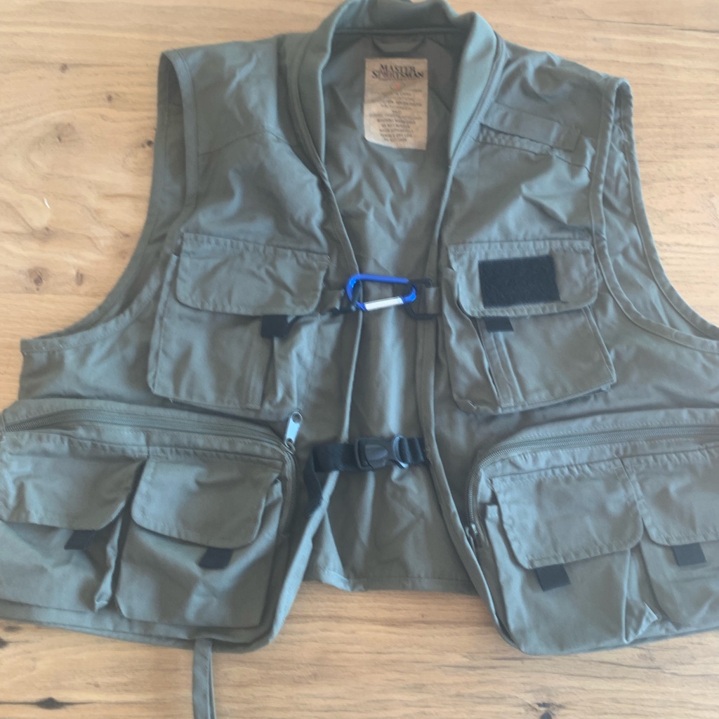 Master Sportsman Rugged Outdoor Gear Khaki Large Fishing Vest Preowned